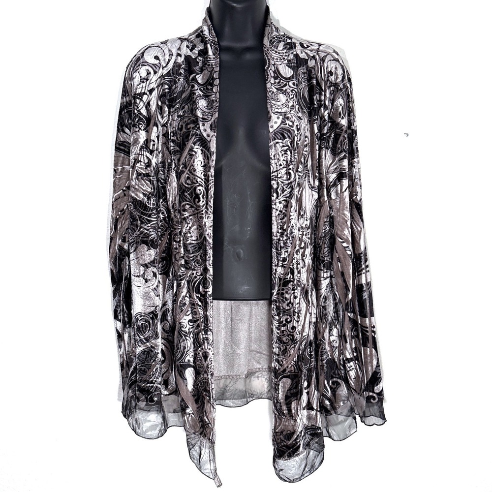 XL Cardigan Burnout Velvet Sheer Whimsigoth Dark Fairy Grunge Ethereal Witchy